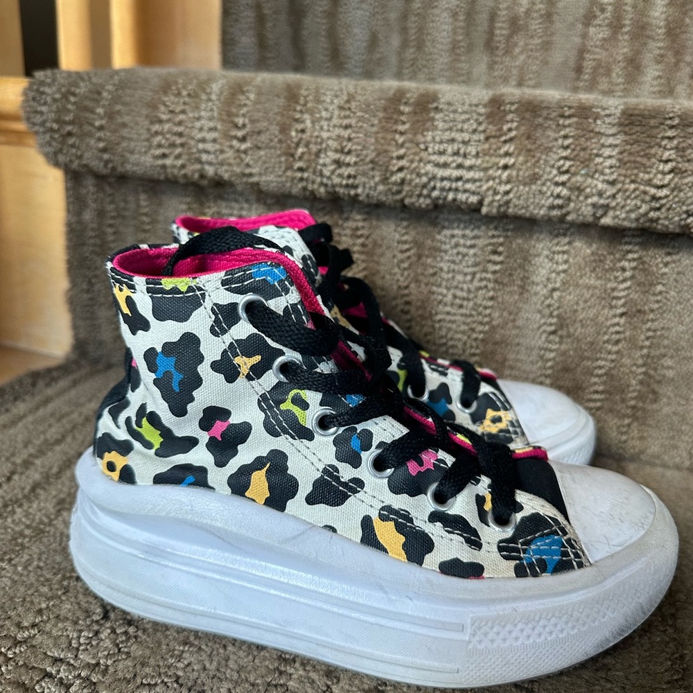 Converse platform Leopard Print Kids Shoes size 13